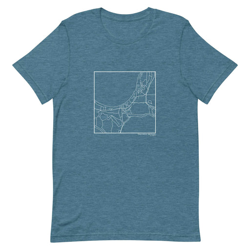 Glen Arbor Michigan  Map Unisex T-Shirt with City inscription in Heather Teal