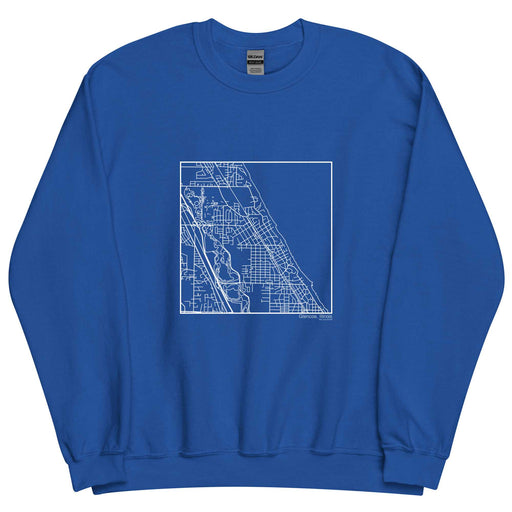 Glencoe Illinois  Map Unisex Crewneck Sweater with City inscription in Royal Blue