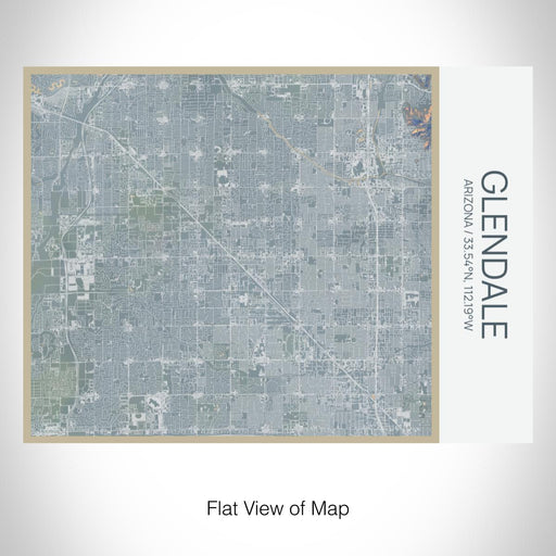 Rendered View of Glendale Arizona Map on 20oz Stainless Steel Insulated Bottle with Bamboo Top with printed afternoon style map