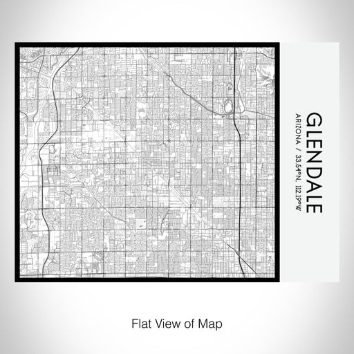 Rendered View of Glendale Arizona Map on 20oz Stainless Steel Insulated Bottle with Bamboo Top with printed classic style map
