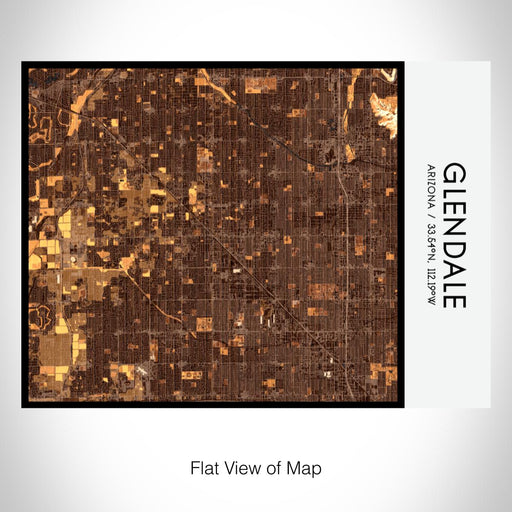 Rendered View of Glendale Arizona Map on 20oz Stainless Steel Insulated Bottle with Bamboo Top with printed ember style map