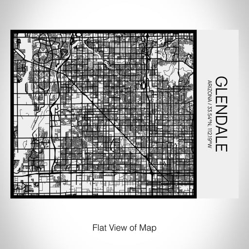 Rendered View of Glendale Arizona Map on 20oz Stainless Steel Insulated Bottle with Bamboo Top in Matte White with printed Tactile Lines Map in Black