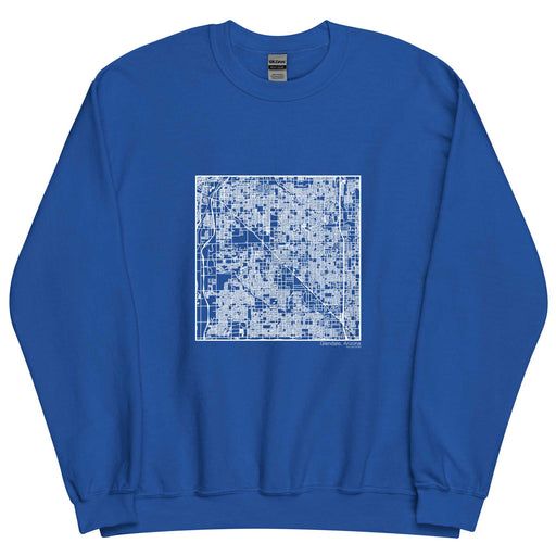 Glendale Arizona  Map Unisex Crewneck Sweater with City inscription in Royal Blue
