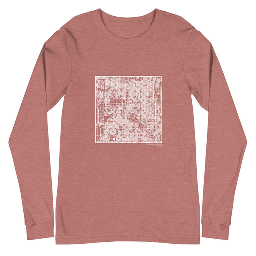Glendale Arizona  Map Unisex Long-Sleeve T-shirt with City inscription in Heather Mauve