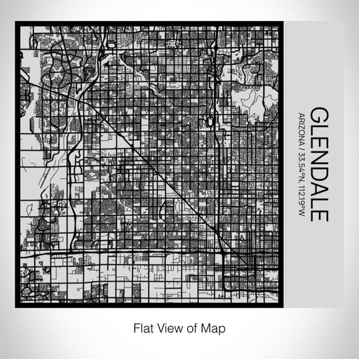 Rendered View of Glendale Arizona Map on 17oz Stainless Steel Insulated Tumbler in Tactile Lines with Succulent in Background