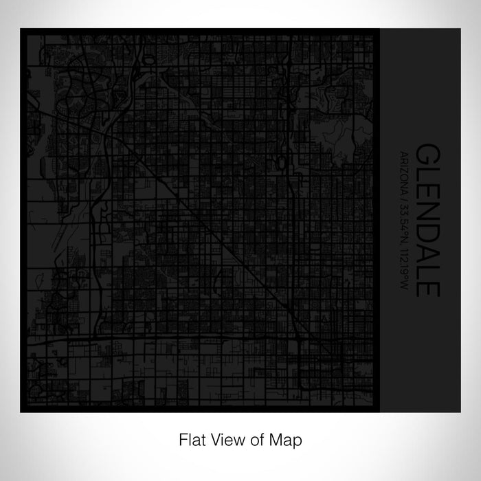 Rendered View of Glendale Arizona Map on 17oz Stainless Steel Insulated Tumbler in Matte Black with Tactile Lines