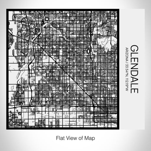Rendered View of Glendale Arizona Map on 17oz Stainless Steel Insulated Tumbler in Matte White with Tactile Lines
