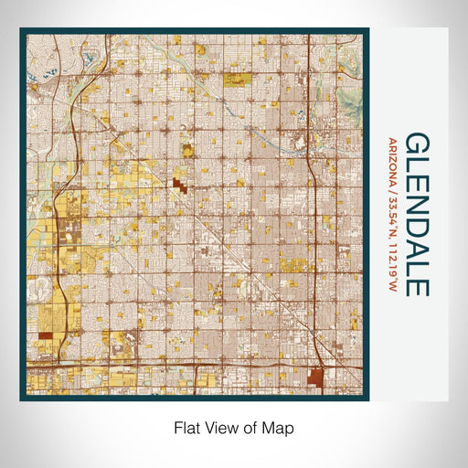 Rendered View of Glendale Arizona Map on 17oz Stainless Steel Insulated Tumbler in Woodblock Map Style