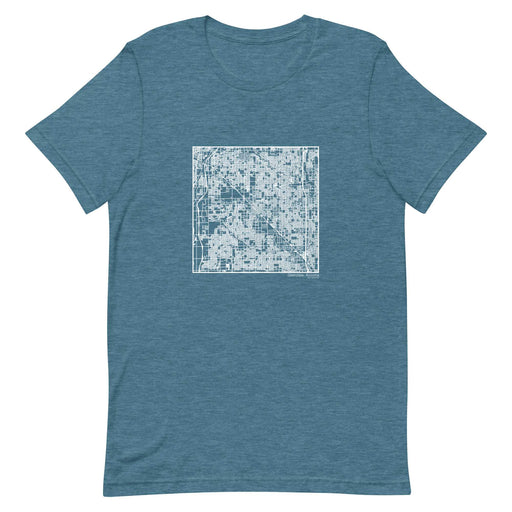 Glendale Arizona  Map Unisex T-Shirt with City inscription in Heather Teal