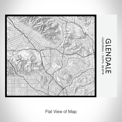 Rendered View of Glendale California Map on 20oz Stainless Steel Insulated Bottle with Bamboo Top with printed classic style map