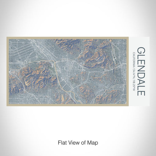 Rendered View of Glendale California Map on 17oz Stainless Steel Insulated Bottle with printed afternoon style map