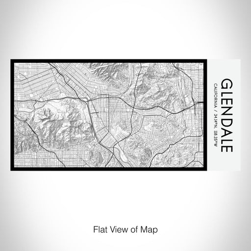 Rendered View of Glendale California Map on 17oz Stainless Steel Insulated Bottle with printed classic style map