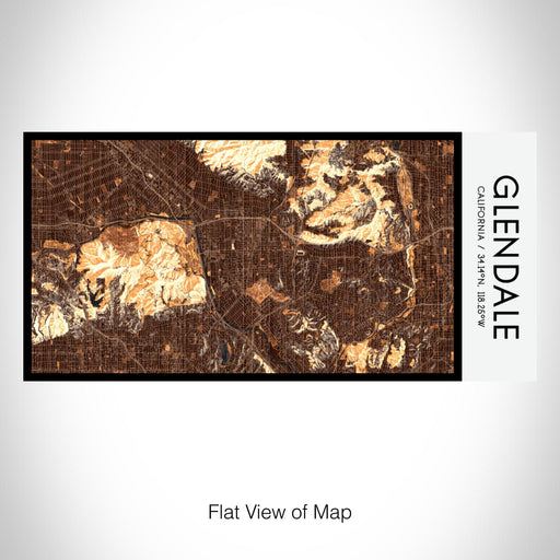 Rendered View of Glendale California Map on 17oz Stainless Steel Insulated Bottle with printed ember style map