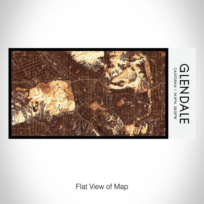 Rendered View of Glendale California Map on 17oz Stainless Steel Insulated Bottle with printed ember style map