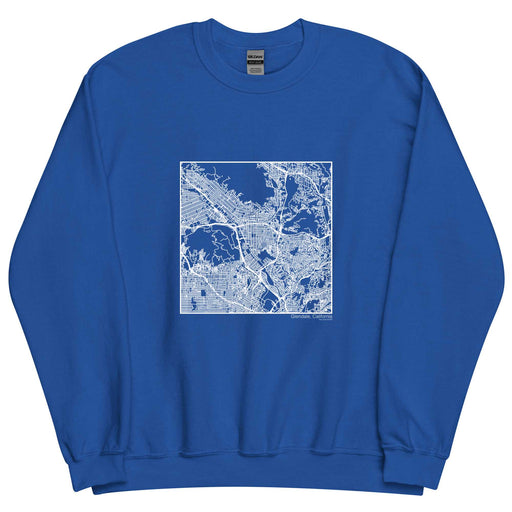 Glendale California  Map Unisex Crewneck Sweater with City inscription in Royal Blue