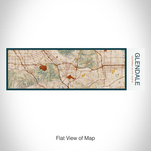 Rendered View of Glendale California Map on 10oz Stainless Steel Insulated Cup in Woodblock with Sliding Lid