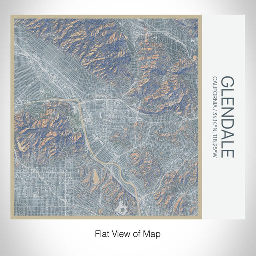 Rendered View of Glendale California Map on 17oz Stainless Steel Insulated Tumbler in Afternoon Map Style