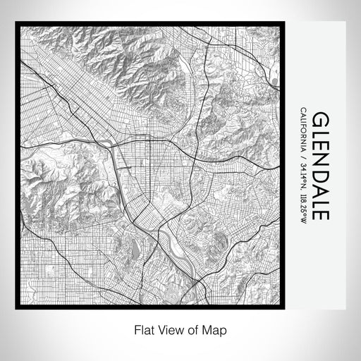 Rendered View of Glendale California Map on 17oz Stainless Steel Insulated Tumbler in Classic Map Style