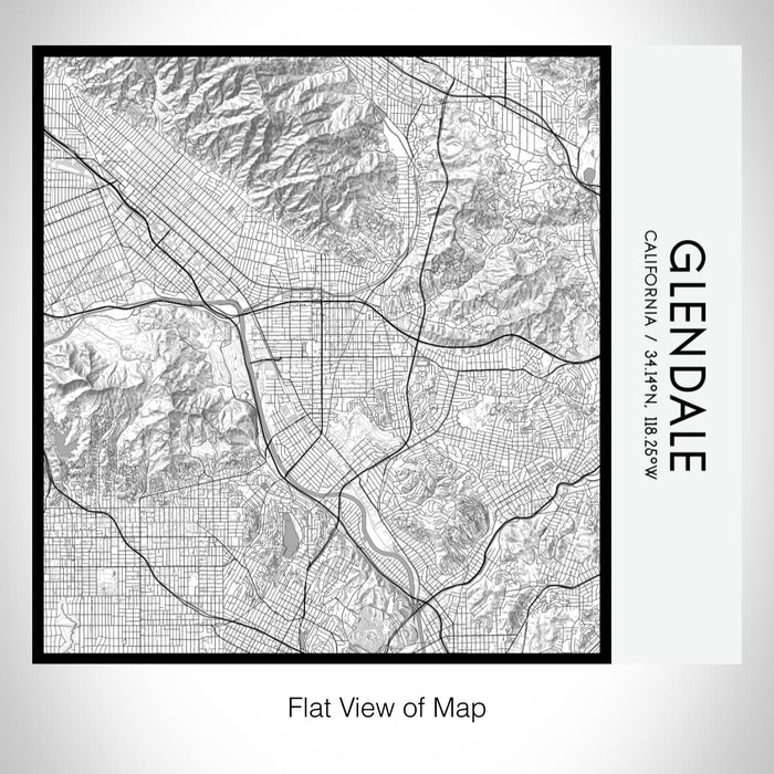 Rendered View of Glendale California Map on 17oz Stainless Steel Insulated Tumbler in Classic Map Style