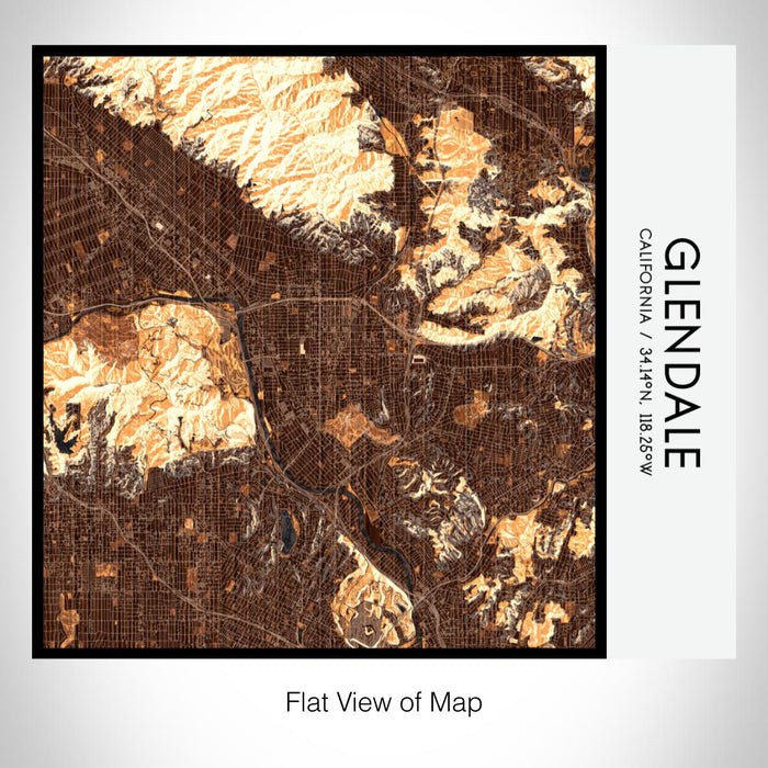 Rendered View of Glendale California Map on 17oz Stainless Steel Insulated Tumbler in Ember Map Style