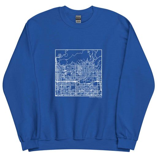 Glendora California  Map Unisex Crewneck Sweater with City inscription in Royal Blue