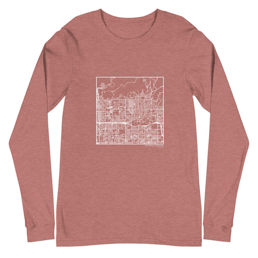 Glendora California  Map Unisex Long-Sleeve T-shirt with City inscription in Heather Mauve