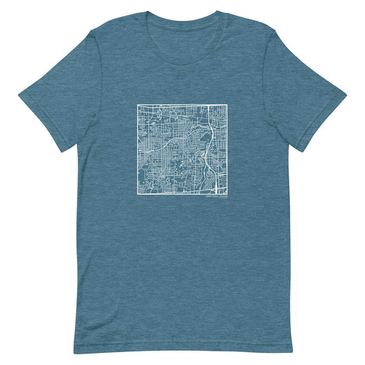 Glen Ellyn Illinois  Map Unisex T-Shirt with City inscription in Heather Teal