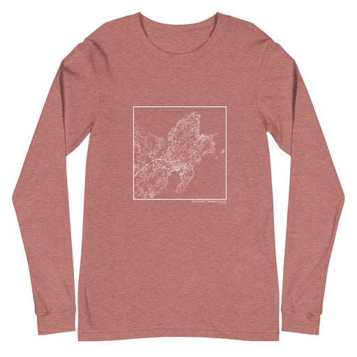 Gloucester Massachusetts  Map Unisex Long-Sleeve T-shirt with City inscription in Heather Mauve