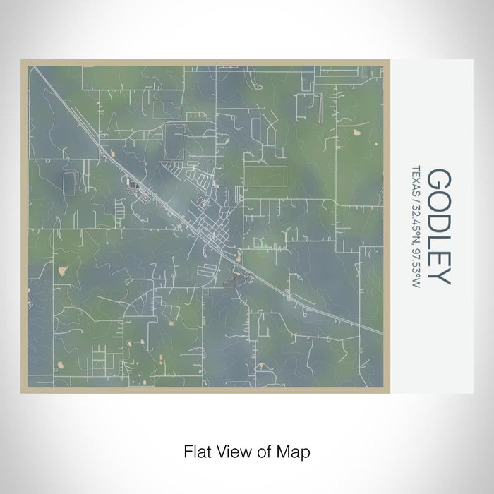 Rendered View of Godley Texas Map on 20oz Stainless Steel Insulated Bottle with Bamboo Top with printed afternoon style map