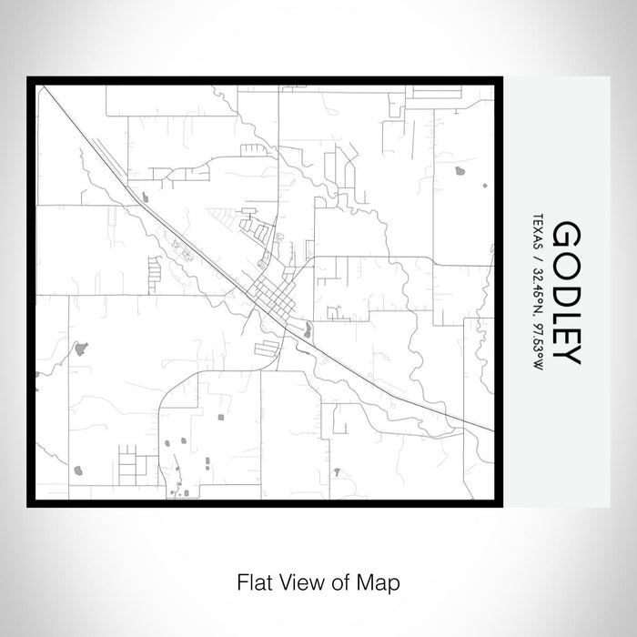 Rendered View of Godley Texas Map on 20oz Stainless Steel Insulated Bottle with Bamboo Top with printed classic style map