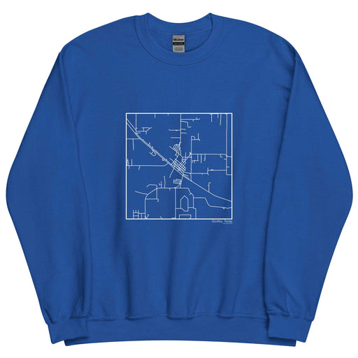 Godley Texas  Map Unisex Crewneck Sweater with City inscription in Royal Blue