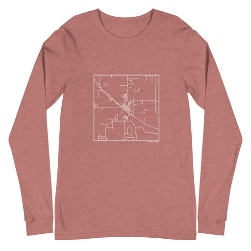 Godley Texas  Map Unisex Long-Sleeve T-shirt with City inscription in Heather Mauve