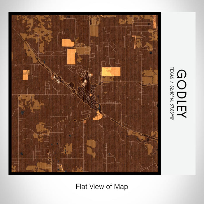 Rendered View of Godley Texas Map on 17oz Stainless Steel Insulated Tumbler in Ember Map Style