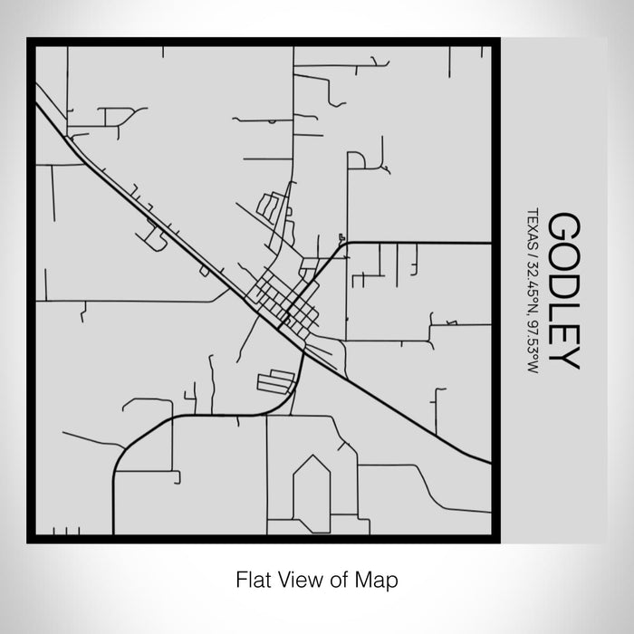 Rendered View of Godley Texas Map on 17oz Stainless Steel Insulated Tumbler in Tactile Lines with Succulent in Background