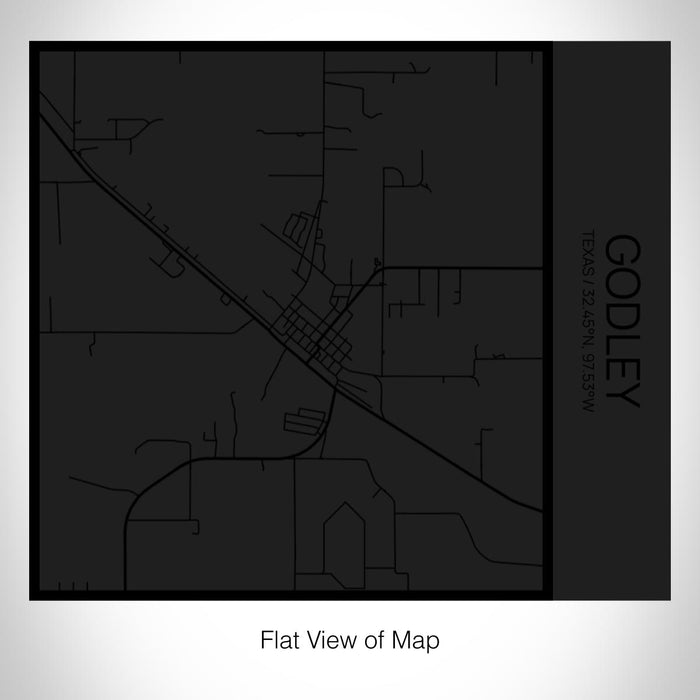 Rendered View of Godley Texas Map on 17oz Stainless Steel Insulated Tumbler in Matte Black with Tactile Lines