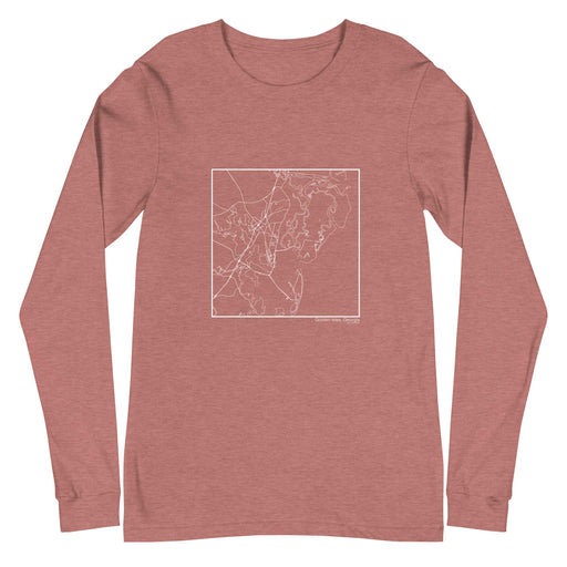 Golden Isles Georgia  Map Unisex Long-Sleeve T-shirt with City inscription in Heather Mauve