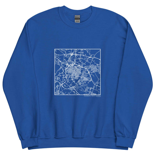 Goldsboro North Carolina  Map Unisex Crewneck Sweater with City inscription in Royal Blue