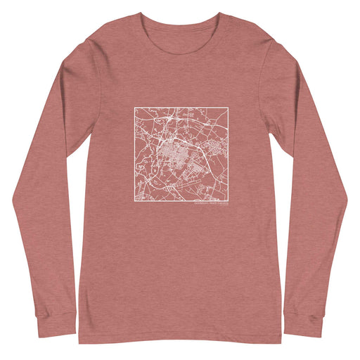 Goldsboro North Carolina  Map Unisex Long-Sleeve T-shirt with City inscription in Heather Mauve