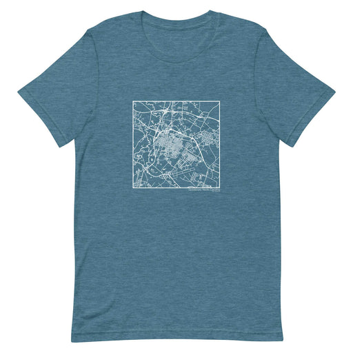 Goldsboro North Carolina  Map Unisex T-Shirt with City inscription in Heather Teal