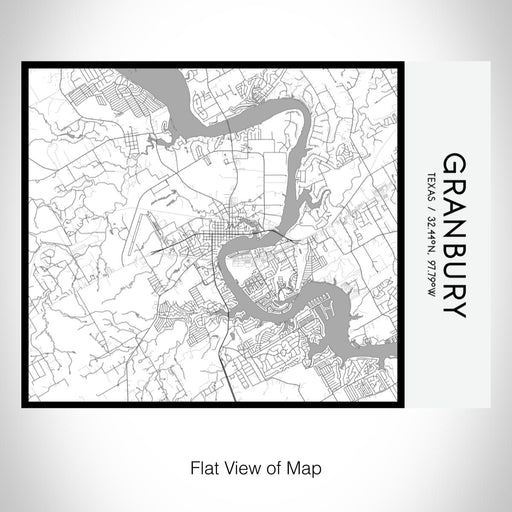 Rendered View of Granbury Texas Map on 20oz Stainless Steel Insulated Bottle with Bamboo Top with printed classic style map