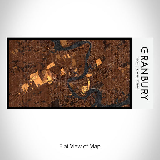 Rendered View of Granbury Texas Map on 17oz Stainless Steel Insulated Bottle with printed ember style map