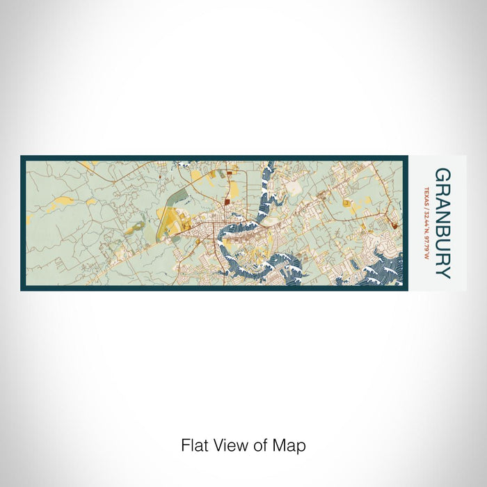 Rendered View of Granbury Texas Map on 10oz Stainless Steel Insulated Cup in Woodblock with Sliding Lid