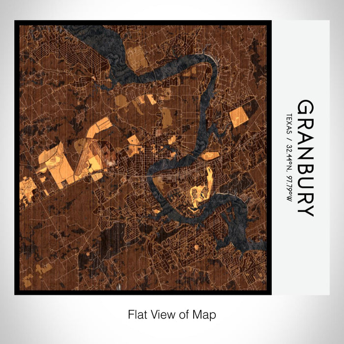 Rendered View of Granbury Texas Map on 17oz Stainless Steel Insulated Tumbler in Ember Map Style