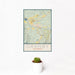 12x18 Granby Colorado Map Print Portrait Orientation in Woodblock Style With Small Cactus Plant in White Planter