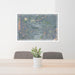24x36 Granby Colorado Map Print Lanscape Orientation in Afternoon Style Behind 2 Chairs Table and Potted Plant