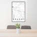 24x36 Granby Colorado Map Print Portrait Orientation in Classic Style Behind 2 Chairs Table and Potted Plant