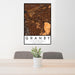 24x36 Granby Colorado Map Print Portrait Orientation in Ember Style Behind 2 Chairs Table and Potted Plant