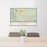 24x36 Granby Colorado Map Print Lanscape Orientation in Woodblock Style Behind 2 Chairs Table and Potted Plant