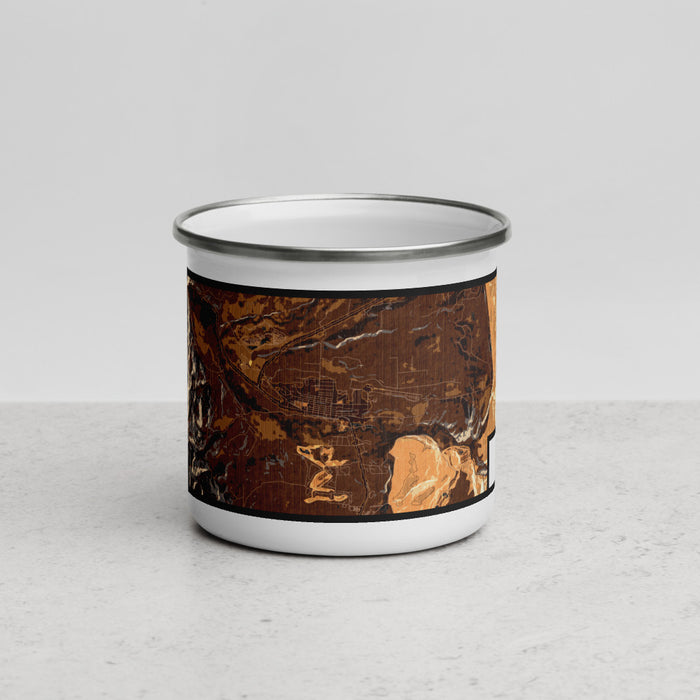 Front View Custom Granby Colorado Map Enamel Mug in Ember