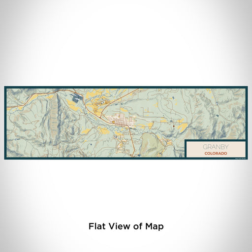 Flat View of Map Custom Granby Colorado Map Enamel Mug in Woodblock
